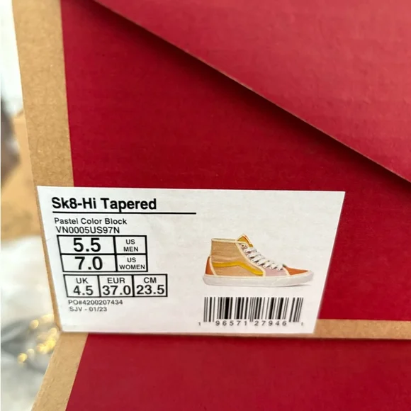 Vans NWT Unisex SK8-Hi Tapered Shoes in Sz 6.5 & 7 - Picture 5 of 7